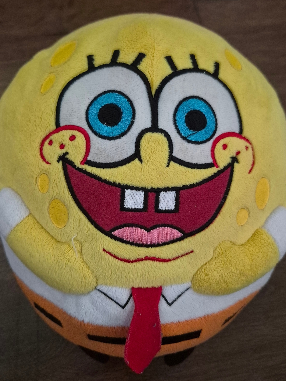 Ty Beanie Ballz SpongeBob SquarePants Smiling Face Medium 8” 2012